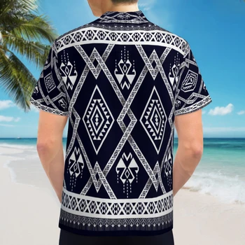 Мужская гавайская рубашка с коротким рукавом, быстросохнущая дышащая пляжная рубашка 4