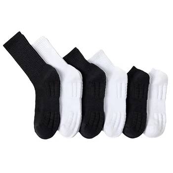 Мужские спортивные носки на полотенечной подошве, белые, черные, длинные носки, мужские массажные носки с махровой подошвой, Дышащие баскетбольные носки до середины икры 4