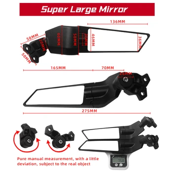 Для Ducati Supersport 935 950 950S 2017-2022 Мотоциклетное зеркало Модифицированное Ветровое крыло Регулируемое Вращающееся зеркало заднего вида 5