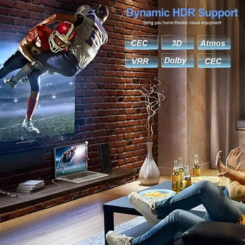 Коммутатор, совместимый с 8K, Ultra HD 48 Гбит /с, Разветвитель HDR 2 в 1 для PS5 /4,, Appletv Fire Stick 5