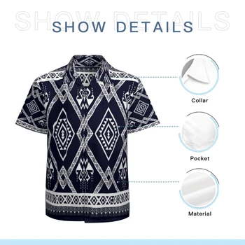 Мужская гавайская рубашка с коротким рукавом, быстросохнущая дышащая пляжная рубашка 5