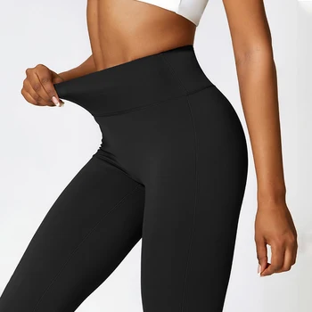 Мягкие Спортивные штаны для йоги с высокой талией, леггинсы для йоги, подтягивающие бедра, спортивные леггинсы для бега, брюки для фитнеса, Женская одежда для йоги 5